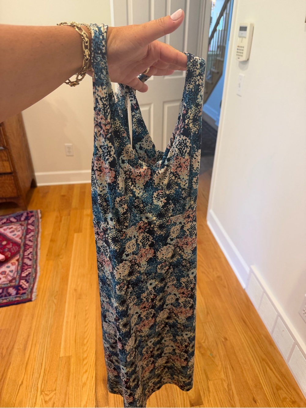 Patagonia Floral Blue Tee Shirt Dress